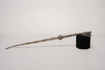 Impressive Late 19th Century Tibetan Silver Opium Pipe