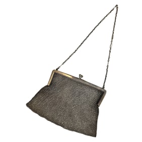 19th Century Antique Sterling Silver Mesh Purse