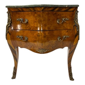 Early 20th Century Antique French Style Bombay Chest With Marble Top