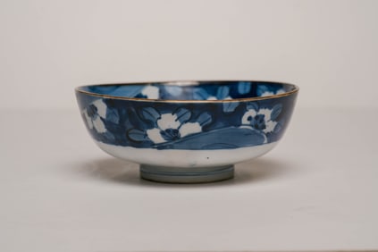 Antique Chinese Blue and White Floral Bowl