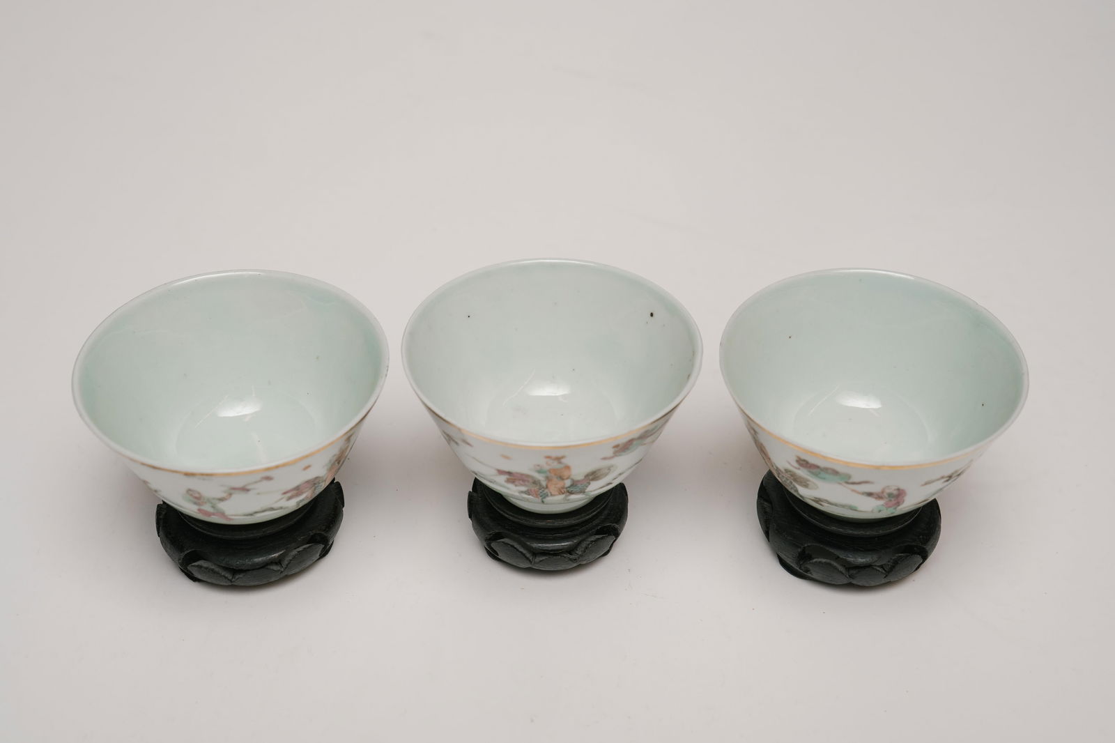 Three Antique Chinese Porcelain Tea Cups (1 of 8)