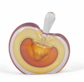 Vintage Charles Wright Blown Glass Apple-Shaped Perfume Bottle