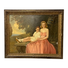 Seymour M Stone, Mother and Son Portrait, Oil on Canvas, 1941