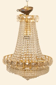 Large Empire Style Custom Gild Chandelier