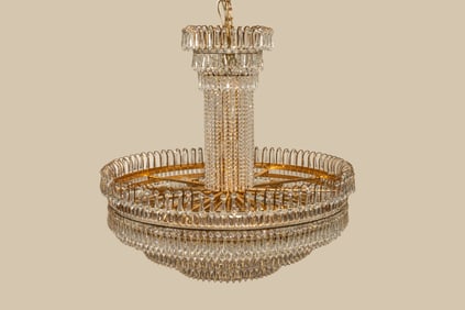 Monumental Empire Style Gild Chandelier