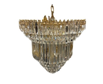 Monumental Vienna Style Gild and Cut Glass Chandelier