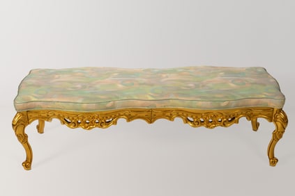Vintage Louis XVI Style Gilded Hall Bench