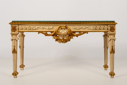 Vintage Rococo Style Gild Wood Hall Desk