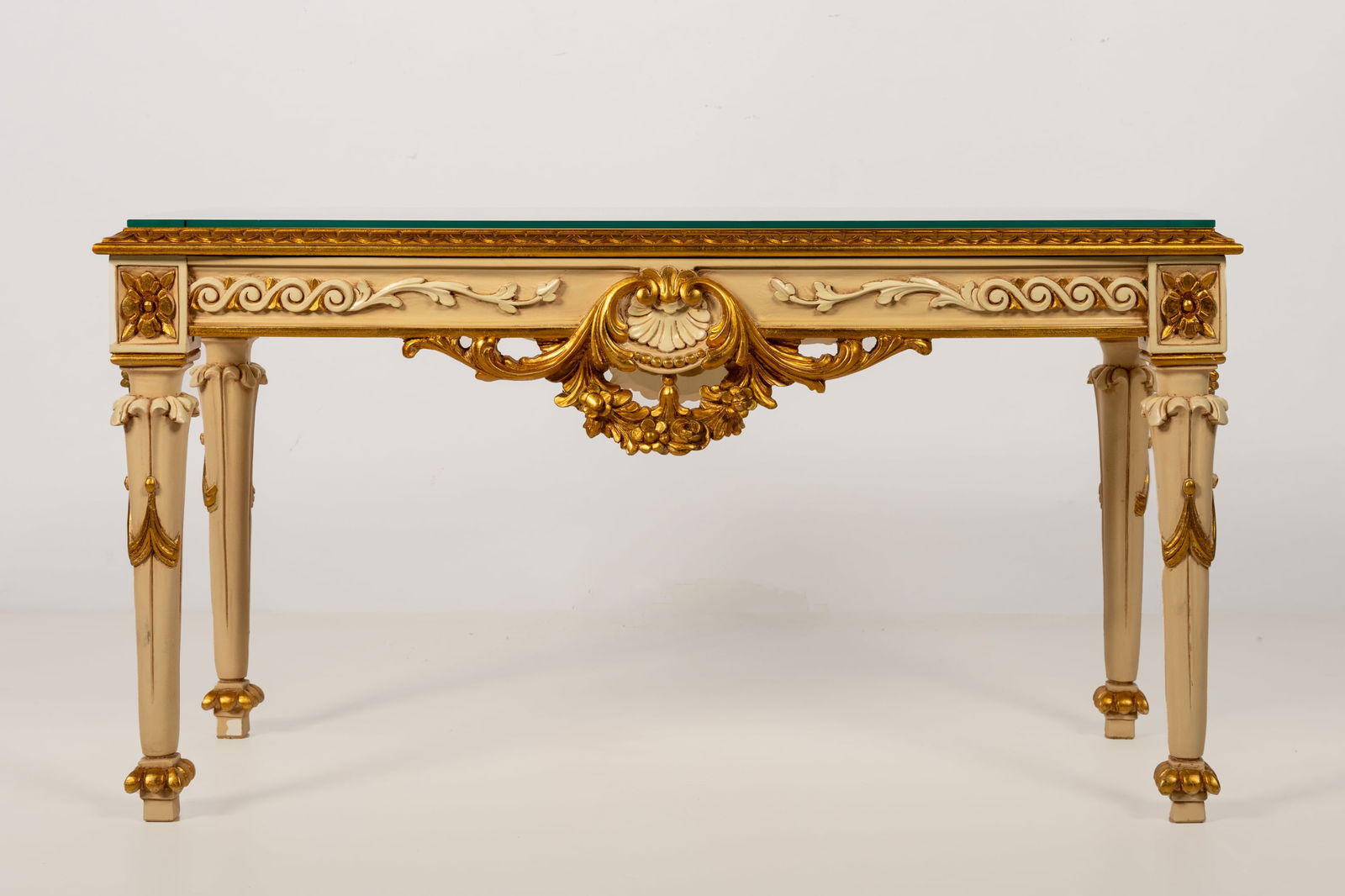 Vintage Rococo Style Gild Wood Hall Desk (1 of 5)