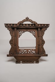Carved-wood Indian Jharokha Wall Hanging