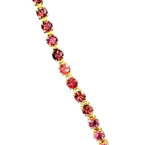 Ladies 14K Gold Pink Tourmaline Gradient Bracelet