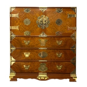 Asian Tansu Style Bandaji Chest with Chinese Characters