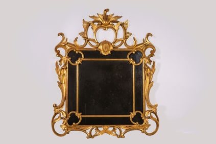 Large Rococo Style Gilt Wood Mirror
