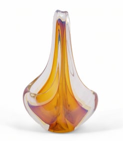 Contemporary Art Glass Basket by Charles Wright