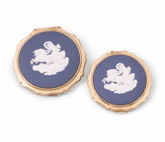 Pair of Stratton Wedgwood Jasperware Powder Compact