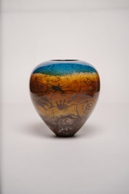 Richard Satava Tribal Art Glass Vase