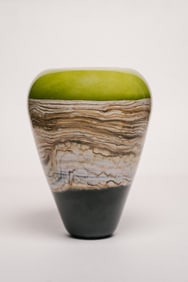 Gartner Blade Lime Strata Art Glass Vase