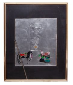 Nasser Ovissi, Players and Horse, Mixed Media