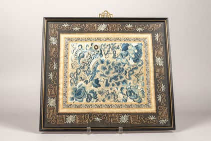 20th Century Chinese Embroidery Framed, Thread