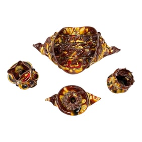 Modern Glass Art, Bag of Tricks by Stephen Horn in the Manner of George Ohr