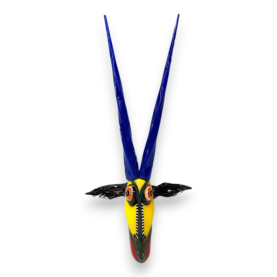 Gavin Heath, Stylized Antelope Head, Colorful Blown Glass Sculpture, 2000s (1 of 4)