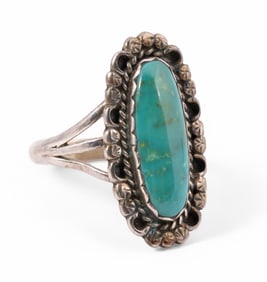 Four Native American Silver and Turquoise Rings - Paiute, Erli and Calavaza