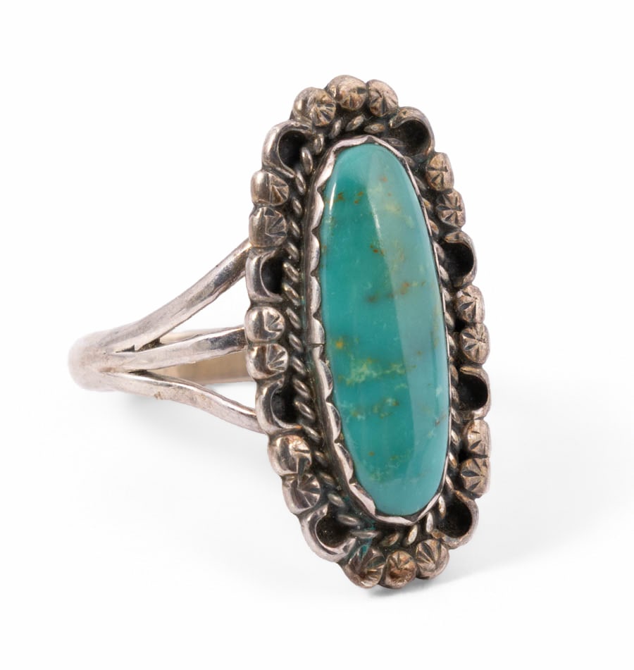 Four Native American Silver and Turquoise Rings - Paiute, Erli and Calavaza (1 of 7)
