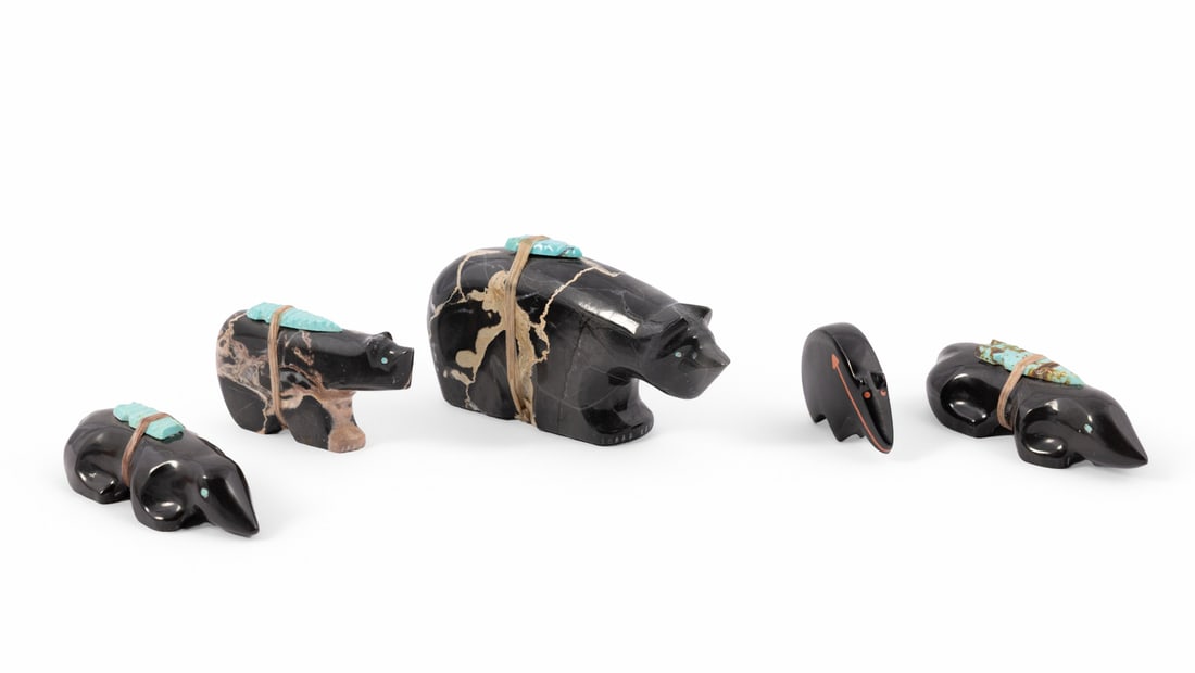 Collection of Zuni Fetish Stone Carvings in Black (1 of 3)