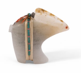 Stone Carved Rabbit, Zuni Fetish by Harold Davidson, 2002
