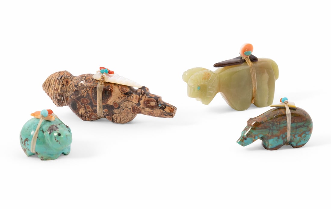 Collection of Four Carved Stone Zuni Fetishes - Bernard Laiwakete (1 of 4)
