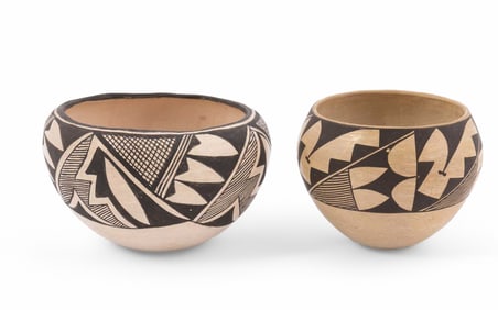 Two Native American Acoma Pottery Bowls by S. Garcia