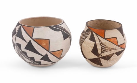 Two Handmade Native American Pottery Bowls