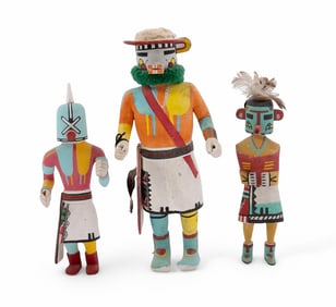 Three Vintage Handcarved Hopi Kachinas