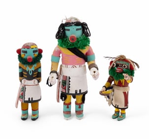 Three Vintage Handcarved Hopi Kachinas