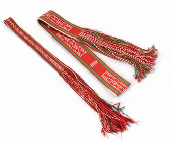 Two Vintage Handwoven Hopi Kachina Belts