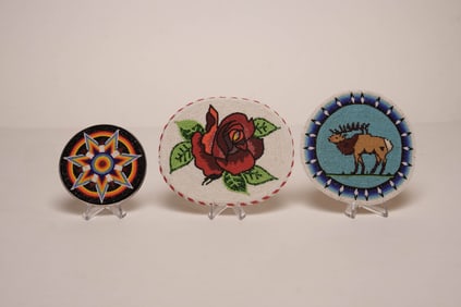 Collection of Native American, Hand-beaded Belt Buckles