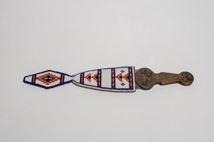 Native American Hand-beaded Ceremonial Item and Sleeve