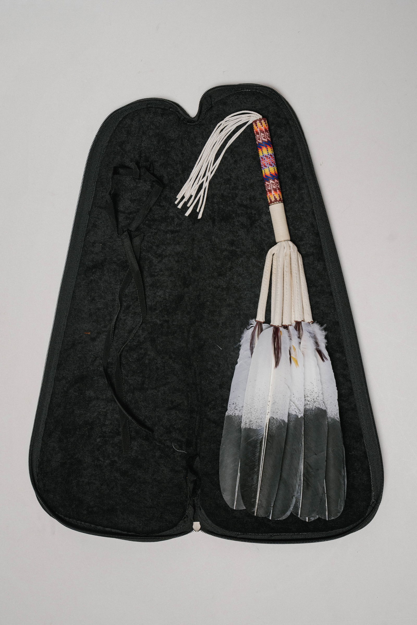 Native American Hand-beaded Feather Ceremonial Fan (1 of 5)