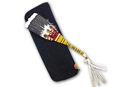Vintage Native American Ceremonial Fan and Case