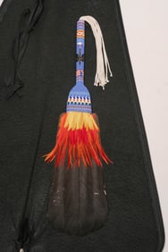 Vintage Native American Hand-beaded Ceremonial Fan