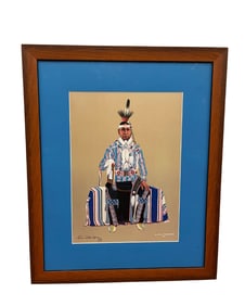 Loren Pahsetopah, Native American Man, Digital Print on Paper