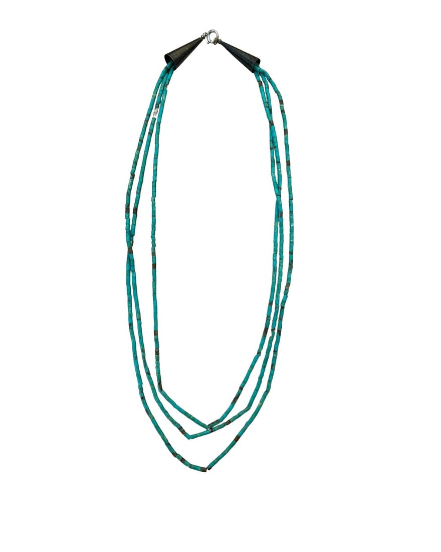 Southwestern Style Layered Beaded Necklace in Turquoise (1 of 2)