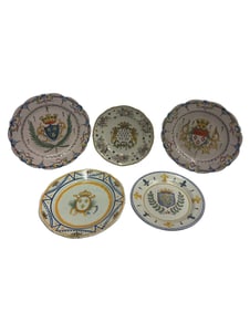 Collection of Five Quimper Porcelain Plates