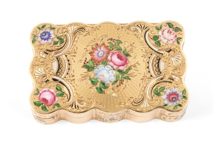 19th Century French 18kt Gold & Enamel Box