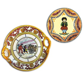 Pair of Quimper Ceramic Serving Plates