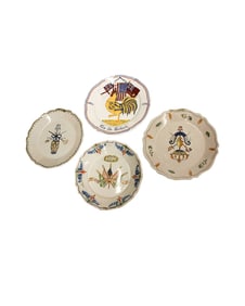 Collection of Four French Faience Plates