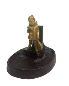 Peter Tereszcuk Antique Bronze Sculpture - Pierrot Visiting Card Tray