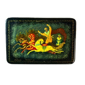 Vintage Russian Lacquer Trinket Box