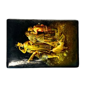 Vintage Russian Fedoskino Lacquered Trinket Box