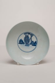 Chinese Blue & White Porcelain Character Bowl